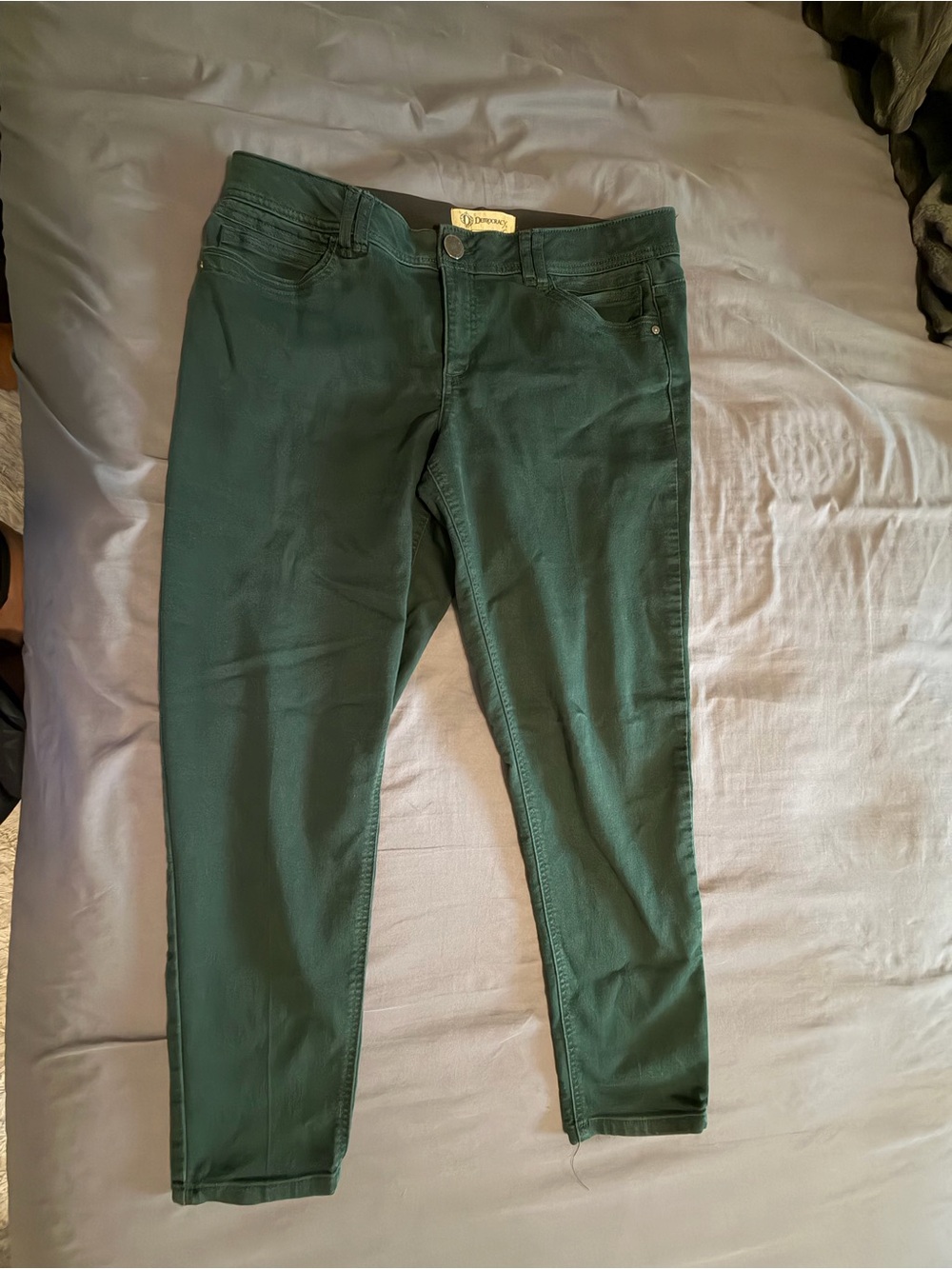 Democracy Forest Green Ankle Skinny Pants